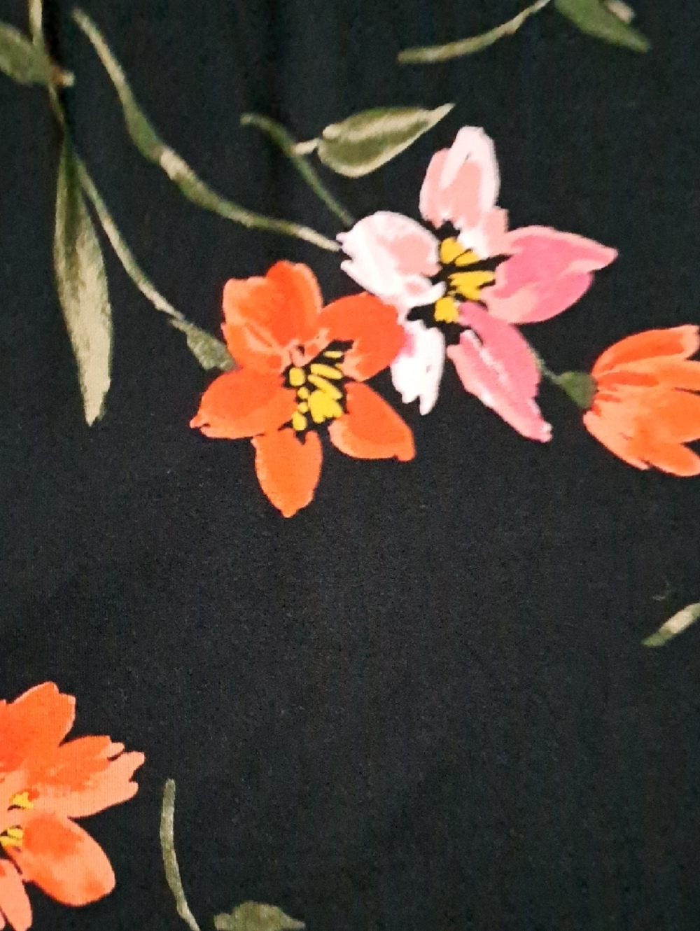 Old Navy Black Floral Tank Dress with Pink & Coral Blooms - Picture 4 of 5
